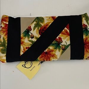 Handmade Leaf Pattern Tea Cozy with Black Stripes